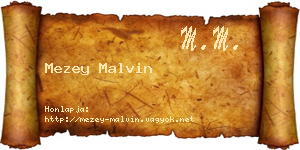 Mezey Malvin névjegykártya
